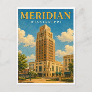 Meridian Mississippi Threefoot Building GeoSaga Briefkaart