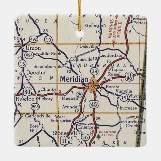 Meridian MS  Map Keramisch Ornament (Achterkant)