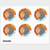 Meridian Orgel Elementen Klok aanpasbaar Ronde Sticker (Vel)