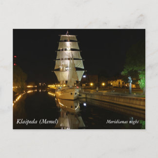 Meridianas nacht door @LoveKlaipeda (Memel) Briefk Briefkaart