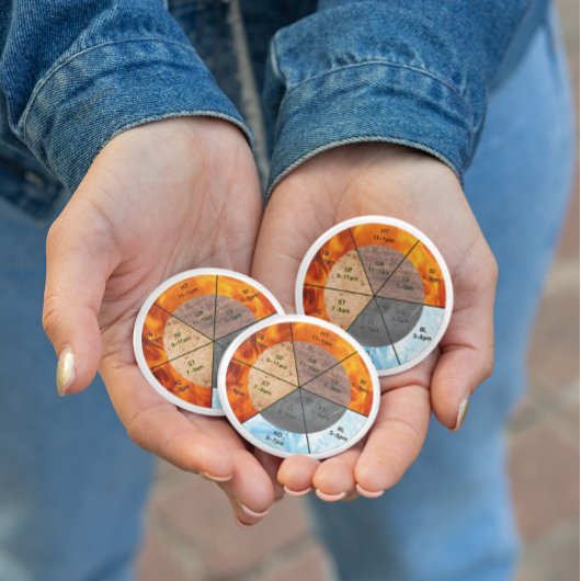 meridians acupunctie - elementen van chinese orgaa ronde button 4,0 cm