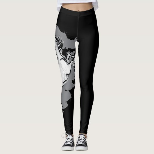 Meridies Horse - Grijze zwijn Leggings (Voorkant)