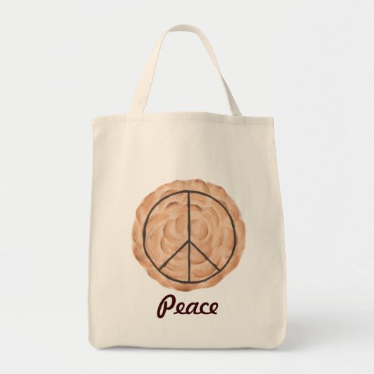 Meringue Peace Pie Canvas tassen, Chocolade Vredes Tote Bag (Voorkant)