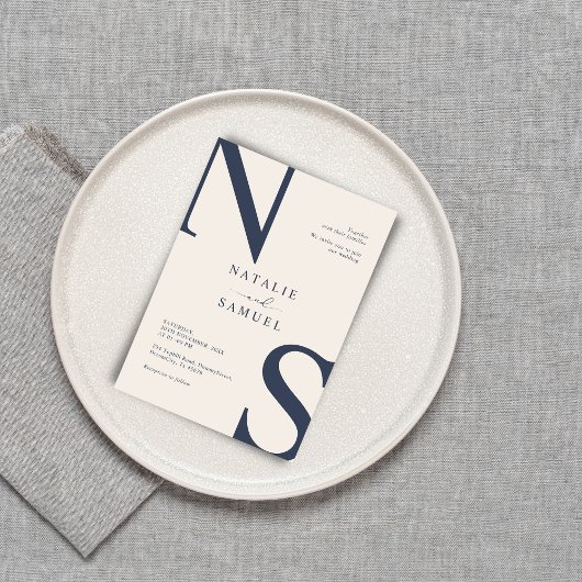 Merino Minimalistisch & Elegant Bold Initialen Bru Kaart