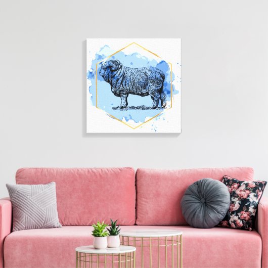 Merino Ram Canvas Afdruk (Insitu (Woonkamer))
