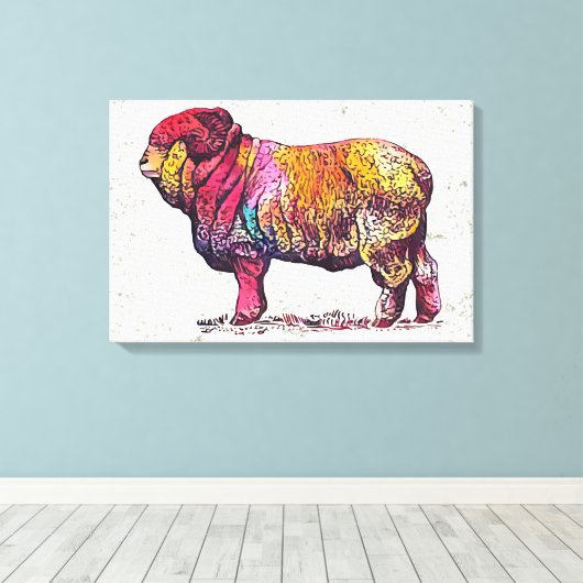 Merino Ram Canvas Afdruk (Insitu (Houten vloer))