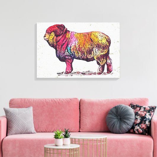 Merino Ram Canvas Afdruk (Insitu (Woonkamer))