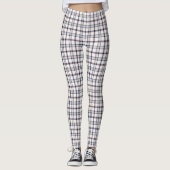Merino White and Blue Zodiac Plaid Leggings (Voorkant)
