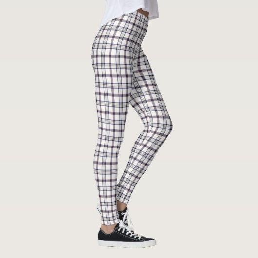 Merino White and Blue Zodiac Plaid Leggings (Rechts)