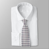 Merino White and Blue Zodiac Plaid Neck Tie Stropdas (Gebonden)