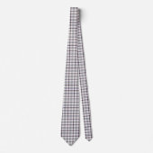 Merino White and Blue Zodiac Plaid Neck Tie Stropdas (Voorkant)