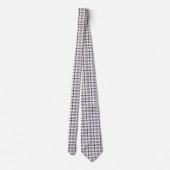 Merino White and Blue Zodiac Plaid Neck Tie Stropdas (Achterkant)