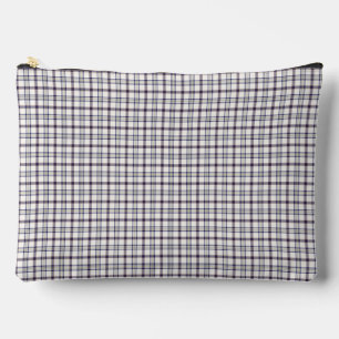 Merino wit en blauw Zodiac ruitjespatroon Etui