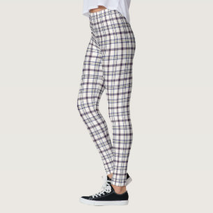 Merino Witte en Blauwe Zodiac Schotlandse ruit Leggings