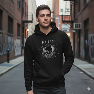 Merit Skull Heart Grunge Graphic Hoodie