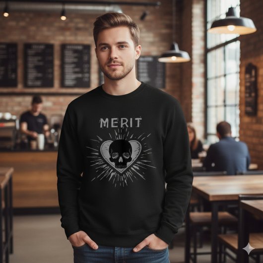 Merit Skull Heart Grunge Graphic T-Shirt
