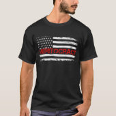 Meritocratie VS Amerikaanse vlag 4 juli Patriottis T-shirt (Voorkant)