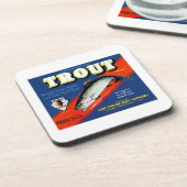 merk Apple-label voor forel Bier Onderzetter (Linkerzijde)