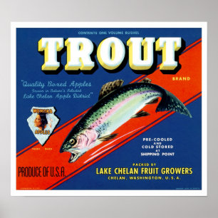 merk Apple-label voor forel Poster