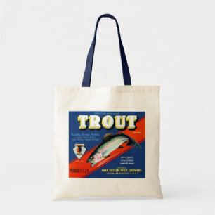 merk Apple-label voor forel Tote Bag