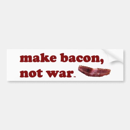 Merk bacon, geen oorlogsbumpersticker bumpersticker (Voorkant)