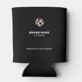 merk bedrijfsnaam promo zwart blikjeskoeler (Achterkant)