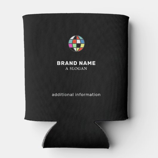 merk bedrijfsnaam promo zwart blikjeskoeler (Achterkant)