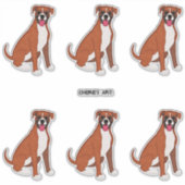 Merk Boxer Dogs Six op een vel Sticker (Voorkant)