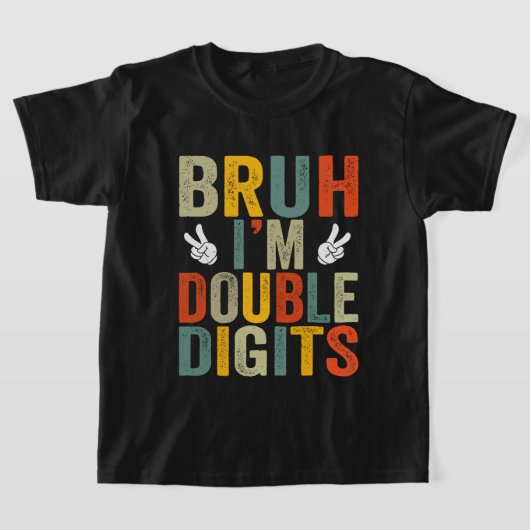 Merk: Cool 10th Birthday Boy Gifts Bruh I'm Doub T-shirt (Laagn)