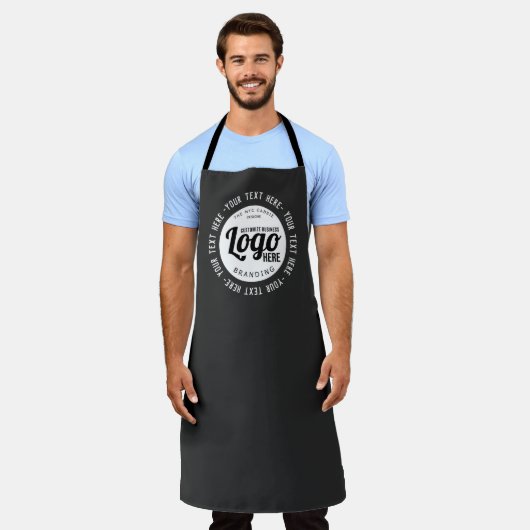 Merk Custom Business Logo Zwart Schort (Gedragen)