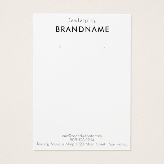 Merk Custom Logo oorbel Sieraden Display Kaart (Achterkant)