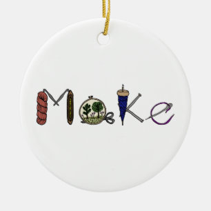 Merk een versiering voor Makers, Artisans, Kunstni Keramisch Ornament