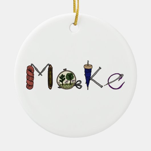 Merk een versiering voor Makers, Artisans, Kunstni Keramisch Ornament (Voorkant)