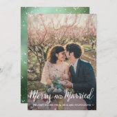 Merk en gehuwd| Eerste Kerstmis| Foto Feestdagenkaart (Voorkant / Achterkant)