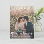 Merk en gehuwd| Eerste Kerstmis| Foto Feestdagenkaart (Staand voorkant)