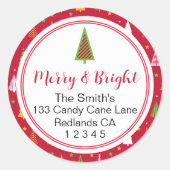 Merk en helder kerstboomlabel ronde sticker (Voorkant)