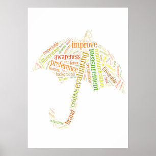 Merk en marketing gerelateerde tekst poster