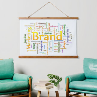 Merk en marketing Verwante Tekst Hangend Wandkleed