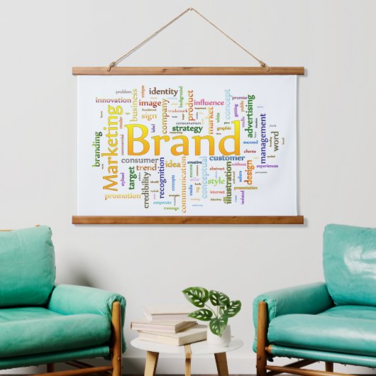 Merk en marketing Verwante Tekst Hangend Wandkleed (Woonkamer)