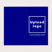 Merk en Product op Blauw Gevouwen Visitekaartje (Buitenkant ongevouwen)