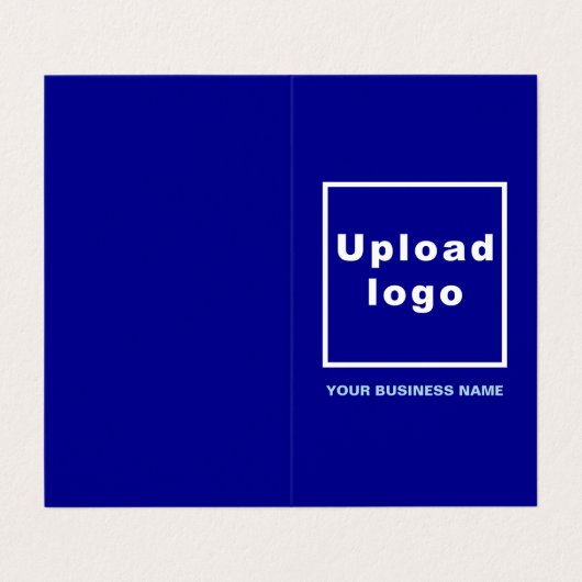 Merk en Product op Blauw Gevouwen Visitekaartje (Buitenkant ongevouwen)