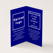 Merk en Product op Blauw Gevouwen Visitekaartje (Binnen)