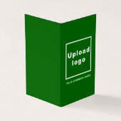 Merk en Product op Groen Gevouwen Visitekaartje (Buitenkant)