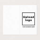 Merk en product op wit gevouwen Visitekaartje (Buitenkant ongevouwen)