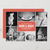 Merk & helder multi-fotokaart feestdagenkaart (Voorkant / Achterkant)