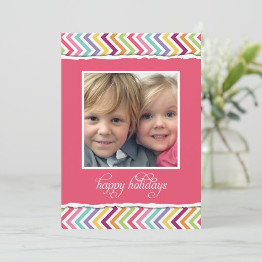 Merk & heldere dubbelzijdige feestelijke fotokaart feestdagenkaart (Staand voorkant)