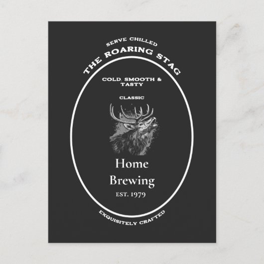 Merk, het brullende hert, aanpasbaar briefkaart (Voorkant)