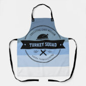 Merk kalkoen Squad Ombre Blauwe Streep Hipster Schort (Voorkant)