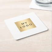 Merk kleur bedrijf logo kartonnen onderzetters (Schuin)