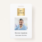 Merk kleur foto naam QR code business logo Badge (Voorkant)